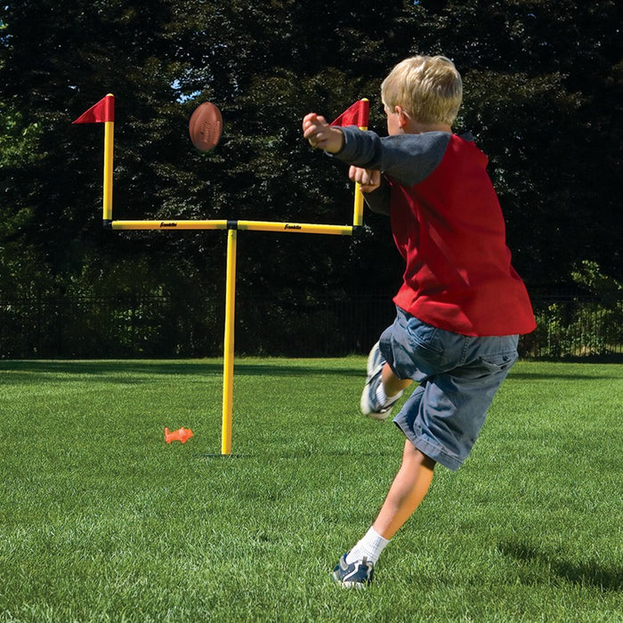Sports Kids Football Field Goal Goalpost Set with Mini Football Kicking Cage