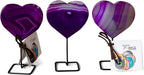 Purple Heart Agate Slice on Metal Stand - Agate Stone Home Decor - Display Healing Crystals
