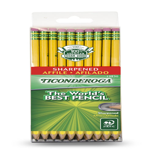 Ticonderoga Classic Yellow No 2 Pencils, Pre Sharpened, 30 Ct