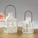 Rustic Farmhouse White Candle Holder (5 Inch), Wedding, Centerpiece Table, Home, Shelf Decor Lantern