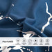 Silver Metallic Marble Comforter Set Queen Size Foil Print Glitter Bedding Set, Navy Blue/Silver