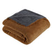 Reversible 2-Tone Sherpa Dual Layer Throw Blanket, 50" X 60", Recycled Polyester, Brown and Gray