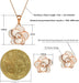 Rose Flower Necklace Earrings Set for Women 18K Gold Plated Hypoallergenic Jewelry Sets