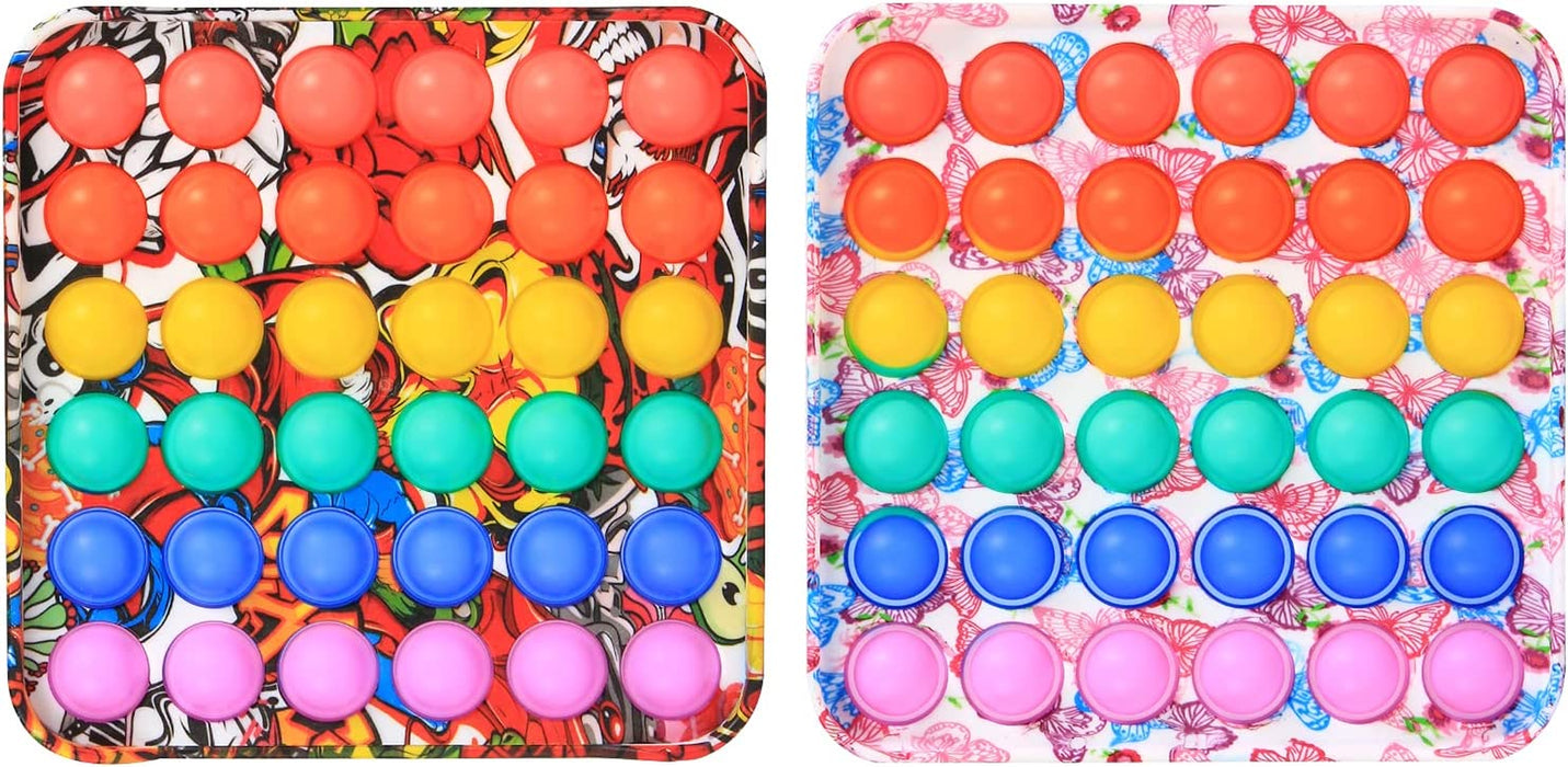 Pop Fidget Toy Bubble Fidget Sensory Toy, Bubble Popper Anxiety Relief Autism Toy, Silicone Figetget Toy for ADD ADHD, Popping Fidget Novelty Gift Mixing