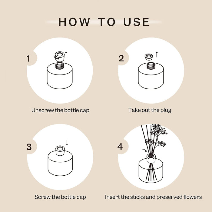 COCORRÍNA Premium Reed Diffuser Set with Preserved Baby'S Breath & Cotton Stick Cashmere Vanilla | 6.7Oz Scent Fragrance Oil Diffuser for Bedroom Bathroom Living Room Home Décor