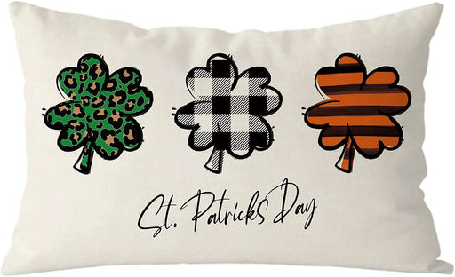 St Patricks Day Pillow Covers 20X12 Inch Shamrock Clovers Throw Pillows Home Sofa Decor Pillowcase Happy St. Patrick'S Day Pillows Decoration Cushion Cases