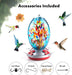Hummingbird Feeder for Outdoors Hanging, Blown Glass Hummingbird Feeders, Unique Hummingbird Gifts for Women, Containing Ant Moat, 27 Ounces, Blue Fireworks