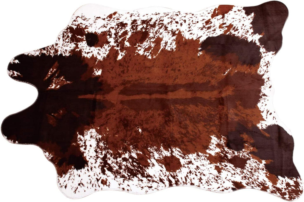 Cowhide Rug Faux Cow Shaped Rug Western Decor for Home Approx 4.5' X 6.2'