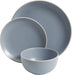 Gibson Home Rockaway round Stoneware Dinnerware Set, Service for 4 (12Pcs), Blue