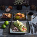 Gibson Elite Tequesta Square Reactive Glaze Stoneware Dinnerware Set, Service for 4 (16Pcs), Taupe