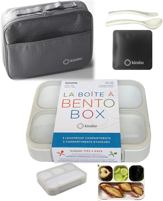 Bento Lunch Box Kids & Adult: Leakproof Lunch Containers for Boys & Girls with 3 Compartments - School, Daycare, Meal Planning Portion Control Container, Bpa-Free Boxes, Utensils | Blue Purple 2 Pack