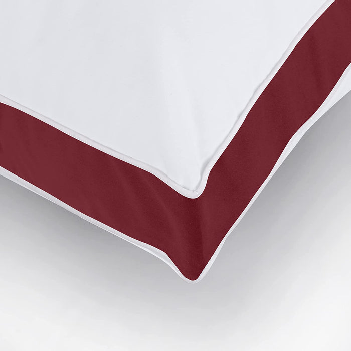 Bed Pillows for Sleeping Queen Size (Burgundy), Set of 2, Cooling Hotel Quality, Gusseted Pillow for Back, Stomach or Side Sleepers