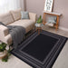 Indoor Bordered Area Rugs, Non Slip Rubber Backing Modern Living Room Area Rug, Black, 5'X7'