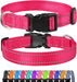 Reflective Dog Collar, Sturdy Nylon Collars for Large Girl and Boy Dogs, Adjustable Dog Collar with Quick Release Buckle, Red