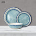 Melamine Dinnerware Set of 12 Pcs Dinner Dishes Set for Indoor and Outdoor Use, Dishwasher Safe, Lightweight Unbreakable, BPA Free, Light Blue