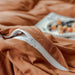 MKXI Caramel Pumpkin Duvet Cover Queen Size，Solid Brown Bedding Set，Soft Jersey Cotton Simple Bedroom Collection，Solid Color Adults Bedding