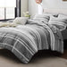 Bedsure Bed in a Bag Full Size 7-Piece Gray White Striped Bedding Comforter Sets All Season Bed Set, 2 Pillow Shams, Flat Sheet, Fitted Sheet and 2 Pillowcases