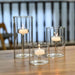 Glass Hurricane Candle Holder for Pillar Candles - Glass Cylinder Vase for Centerpieces Clear Seeded Home Decor for Kitchen Table Living Room