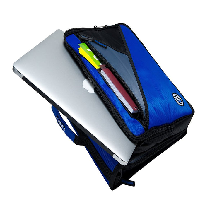 Case It 2" D-Ring Zipper Binder with 13.3" Tablet Pouch, Red, LT-007