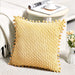 Set of 2 Yellow Decorative Throw Pillow Covers 20X20 Inch with Pom-Poms for Couch Bed Sofa, Modern Farmhouse Boho Spring Home Decor, Soft Plush Corduroy Cute Cushion Case 50X50 Cm