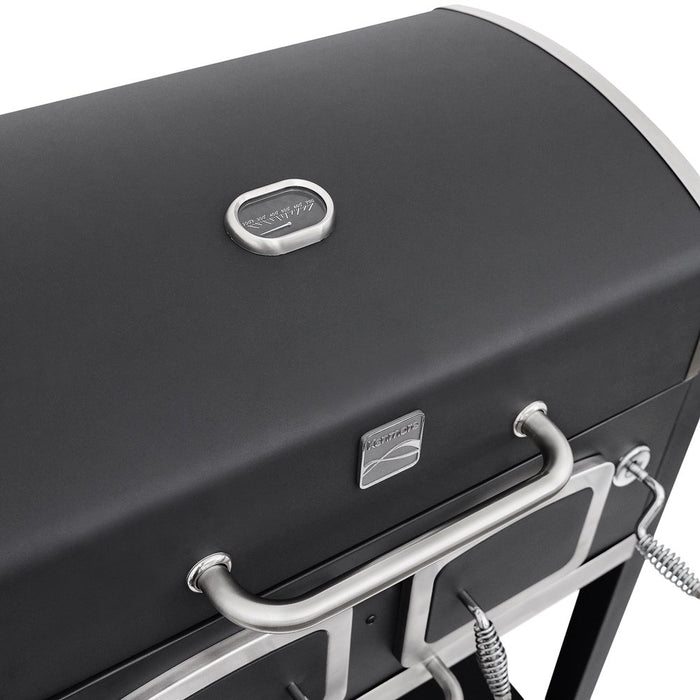 Kenmore 32-Inch Smart Charcoal Grill with Bluetooth Meat Thermometer, LCD Display, and Temperature Probes, Black/Stainless Steel