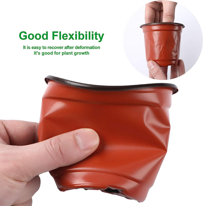 110 Pcs 4" Plastic Plants Nursery Pot,Seed Starting Pots