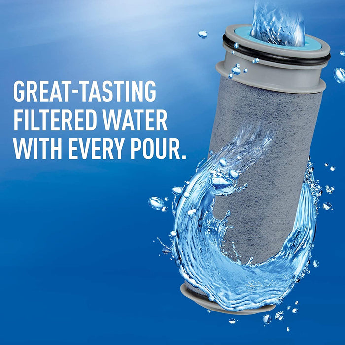 Large Water Filter Pitcher for Tap and Drinking Water with 1 Stream Filter, Lasts 2 Months, 10-Cup Capacity, BPA Free, Lake Blue
