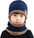Kids Winter Hat and Scarf Set, 2Pcs Warm Knit Beanie Cap and Scarf for 5-14 Years Old