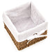 Natural Woven Seagrass Wicker Storage Nest Baskets Shelf Organizer Container Bins with Liner - Set of 4 ( 7 X 7 X 5.5 Inches)