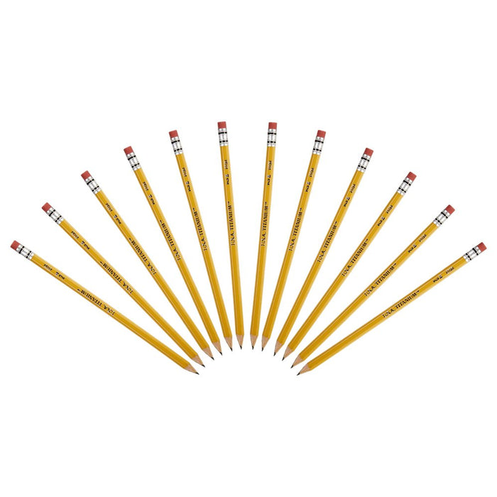 USA Titanium Premium Yellow No.2 Pencils 12 Count Sharpened Woodcase Pencils