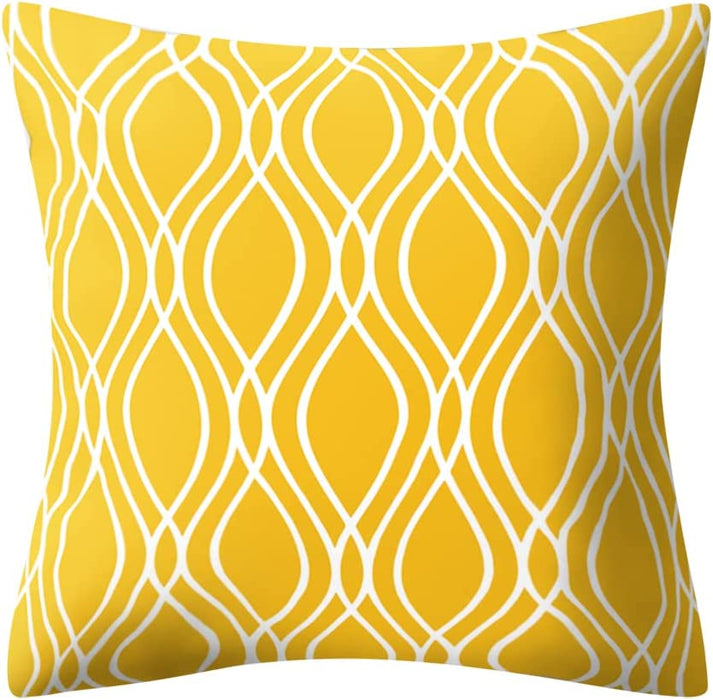 Yellow Pillow Covers 18X18 Set of 4 Modern Decorative Geometric Outdoor Sofa Throw Pillow Cushion Covers Case for Couch Living Room Bedroom Patio Furniture Indoors Home Decor