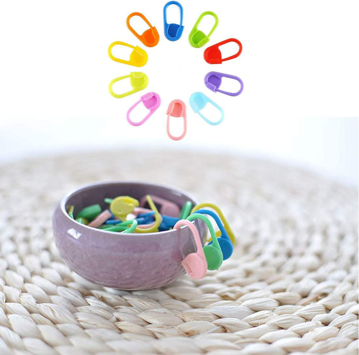 381 Pieces Stitch Ring Markers and Colorful Knitting Crochet Locking Counter Stitch Needle Clips + Weaving Tools Knitting Kits with 3 Storage Boxes