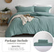 Duvet Cover Queen Size - Super Soft Green Blue Duvet Cover Set 3 Piece 100% Washed Microfiber Comforter Cover Set Bedding Set with Zipper Closure, 1 Duvet Cover 90X90 and 2 Pillow Shams