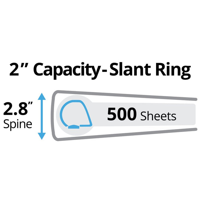 Avery 2" Durable View Binder, Slant Rings, White, 500 Sheets