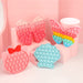 Girls Push Bubble Fidget Toys 4 Packs with Pop Sound, Pastel Rainbow Butterfly Pink Cute Kitten Cat Bow Blue Seashell Popper Autism Sensory Stress Reliever Toys for Toddlers Kids Car Travel