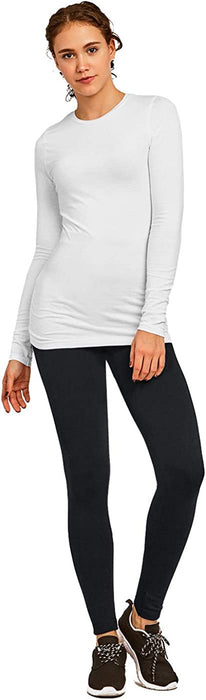 Leggings - Women'S Fleece Lined Solid Color High Waist Full Length Winter Leggings