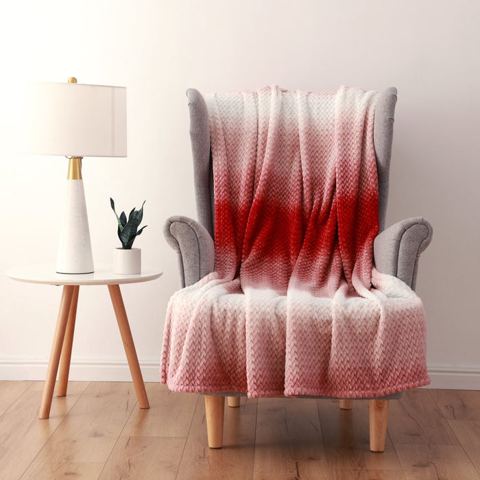 Mainstays Ombre Velvet Plush Throw, 50" X 60" - Red