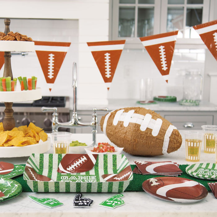 Football Paper Dinner Plates, 9In, 8Ct