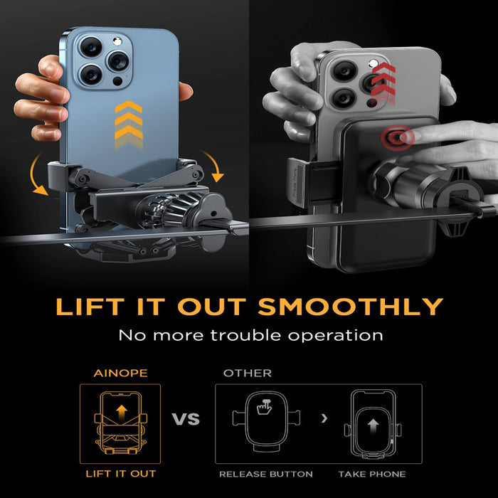 Car Phone Holder Mount 2022 Upgraded Gravity Car Phone Mount with Newest Air Vent Clip Auto Lock Hands Free Cell Phone Holder Mount for Car Compatible for Iphone 13 Pro Max & All Phones