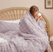 Bedsure Boho Duvet Cover Queen - Boho Bedding, Tufted Queen Duvet Cover for All Seasons, 3 Pieces Embroidery Shabby Chic Home Bedding Duvet Cover Set (Dusty Pink, Queen, 90X90)