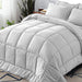 Full Size 7 Pieces Bed in a Bag Bedding Set - Lightweight Light Grey Comforter Set, All Season Ultra Soft down Alternative Bedding Comforter Set with Comforter, Pillowcase, Flat Sheet, Fitted Sheet