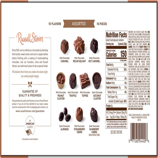 , Assorted Milk & Dark Chocolates, Chocolate Gift Box, 17 Pieces in 9 Delicious Flavors 9.4 Oz. Chocolates, the Perfect Gift
