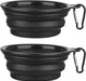 Collapsible Dog Bowl, 2 Pack Collapsible Dog Water Bowls for Cats Dogs, Portable Pet Feeding Watering Dish for Walking Parking Traveling with 2 Carabiners (Small, Orange+Pink)