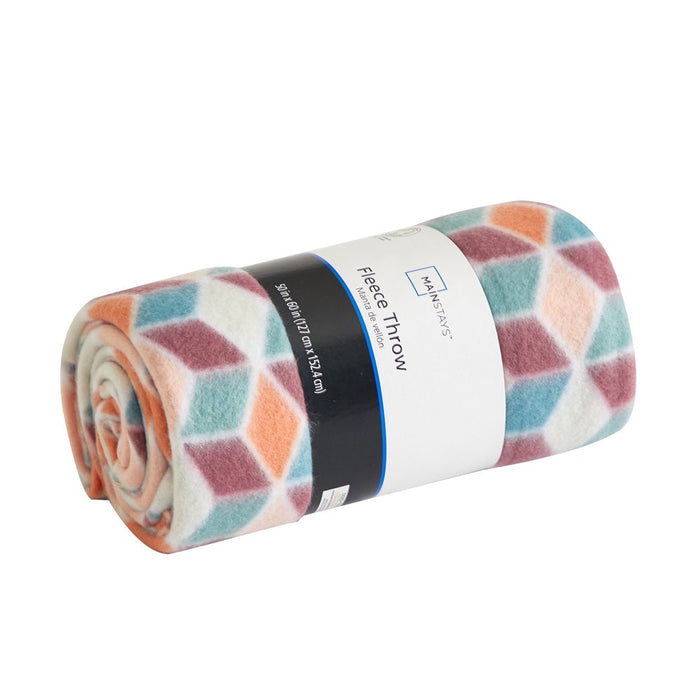 Mainstays Fleece Throw Blanket, 50" X 60", Geo