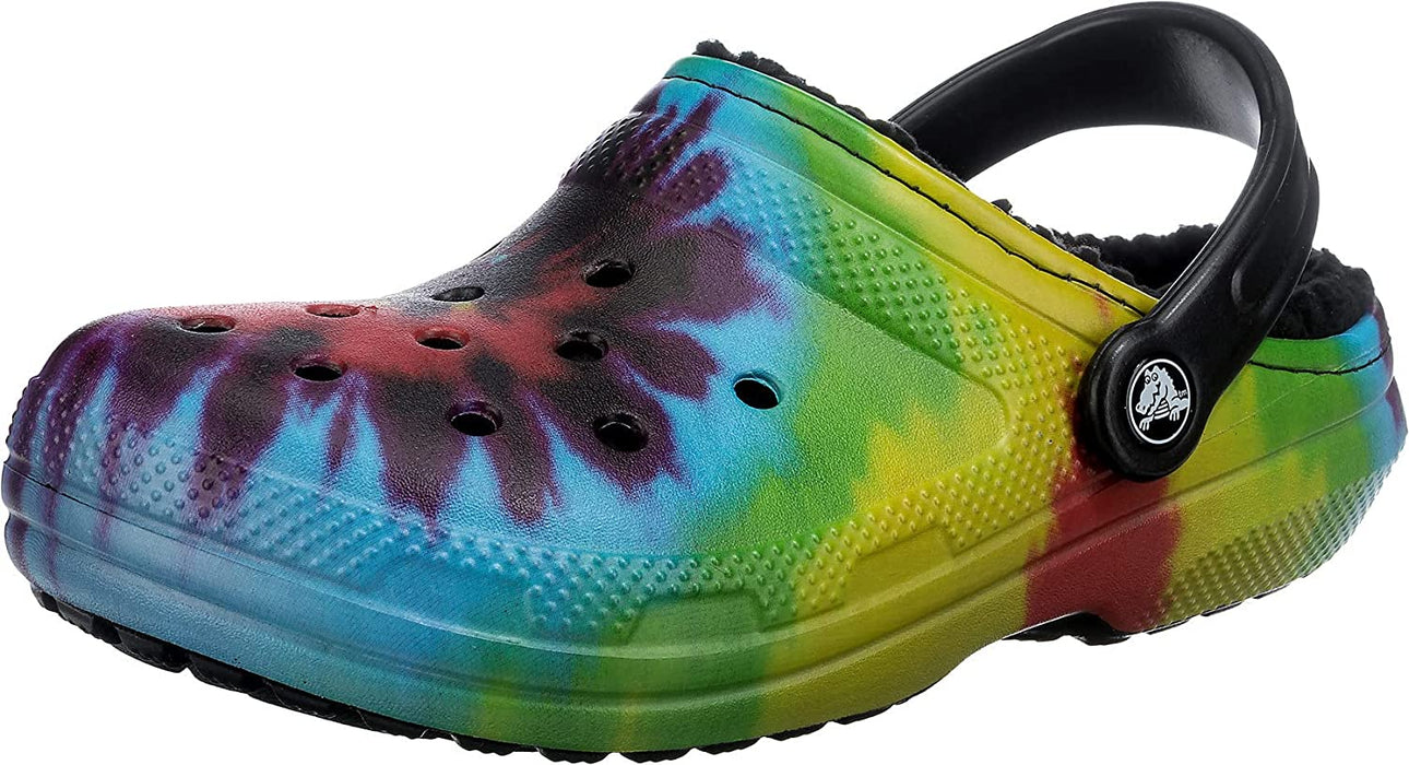 Unisex-Adult Classic Tie Dye Lined Clogs | Fuzzy Slippers