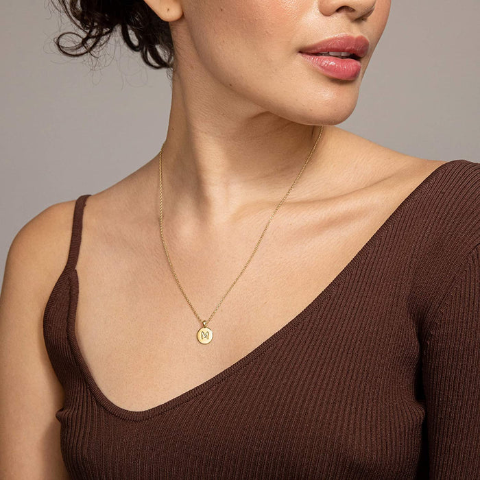 14K Rose Gold Plated Letter Necklace for Women | Gold Initial Necklace for Girls