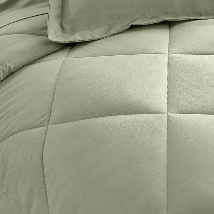 Queen Comforter Set with Sheets 7 Pieces Bed in a Bag Sage Green All Season Bedding Sets with Comforter, Pillow Shams, Flat Sheet, Fitted Sheet and Pillowcases