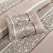 Mainstays 7-Piece Princeton Woven Jacquard Comforter Set, Blush Stripe, Full/Queen