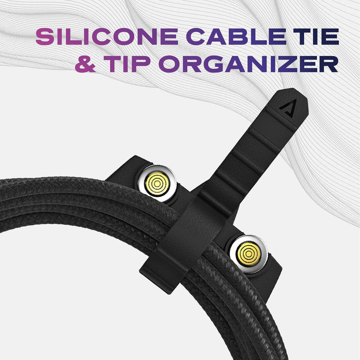 360 Pro Magnetic Charging Cable 100W Fast Charge Type C and Micro USB Magnet Connectors, 100 W Magnetic Charge Cable 6Ft / 2M, Data Transfer Capable, Compatible with All Devices