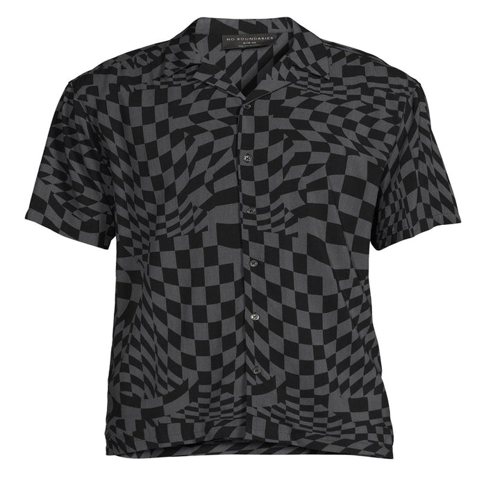 No Boundaries Men'S and Big Men'S Rayon Shirt with Short Sleeves